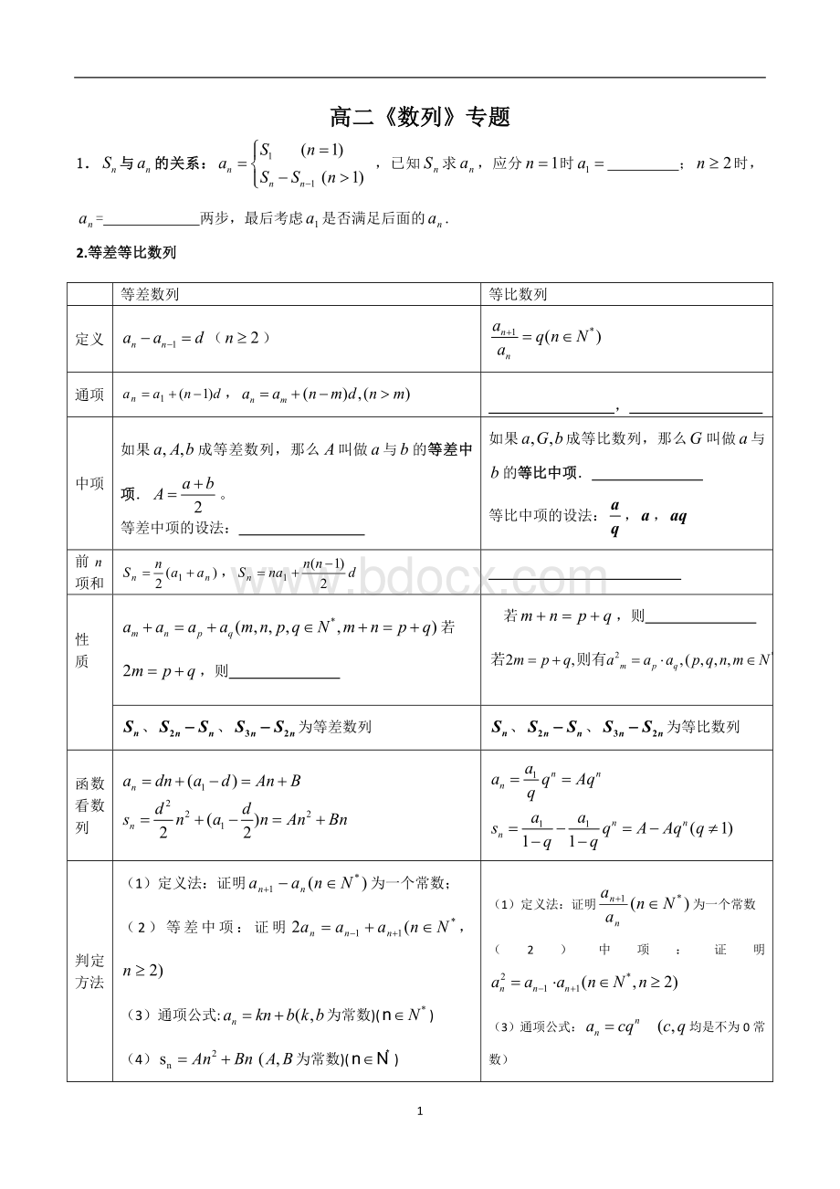 高二数学数列练习题(含答案).doc_第1页