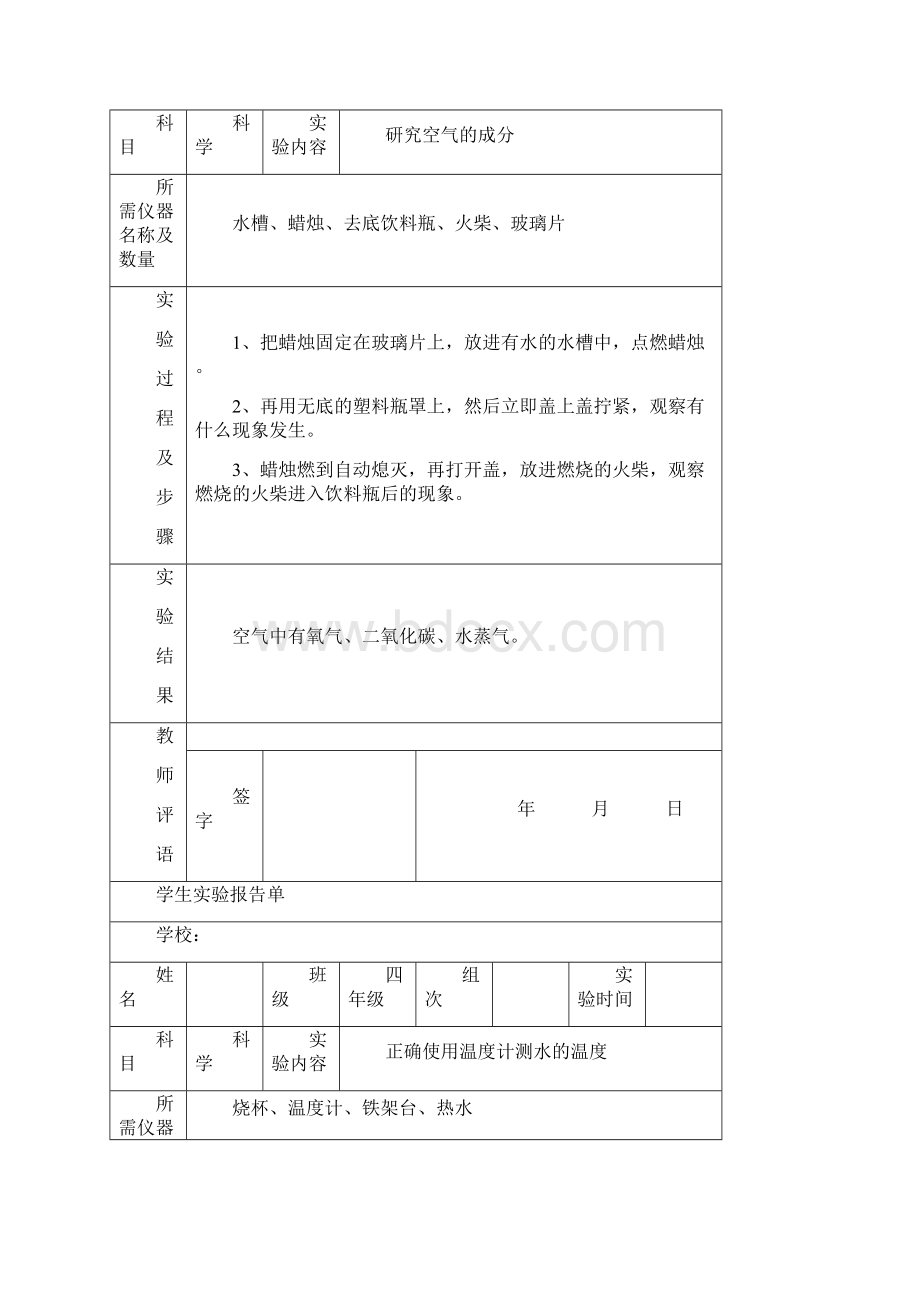 苏教版小学四年级上册科学实验报告单Word下载.docx_第3页