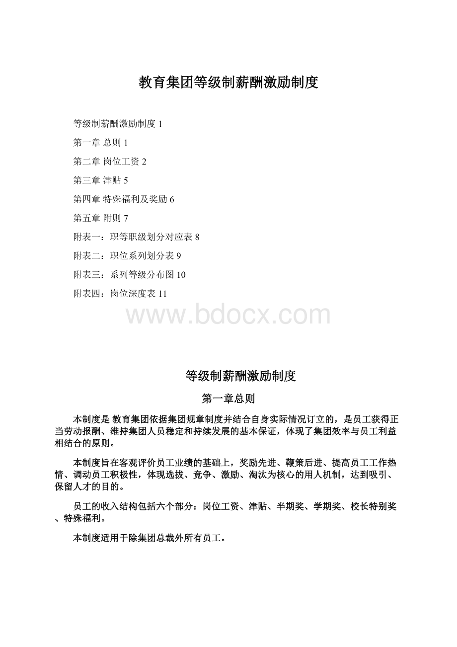 教育集团等级制薪酬激励制度Word下载.docx