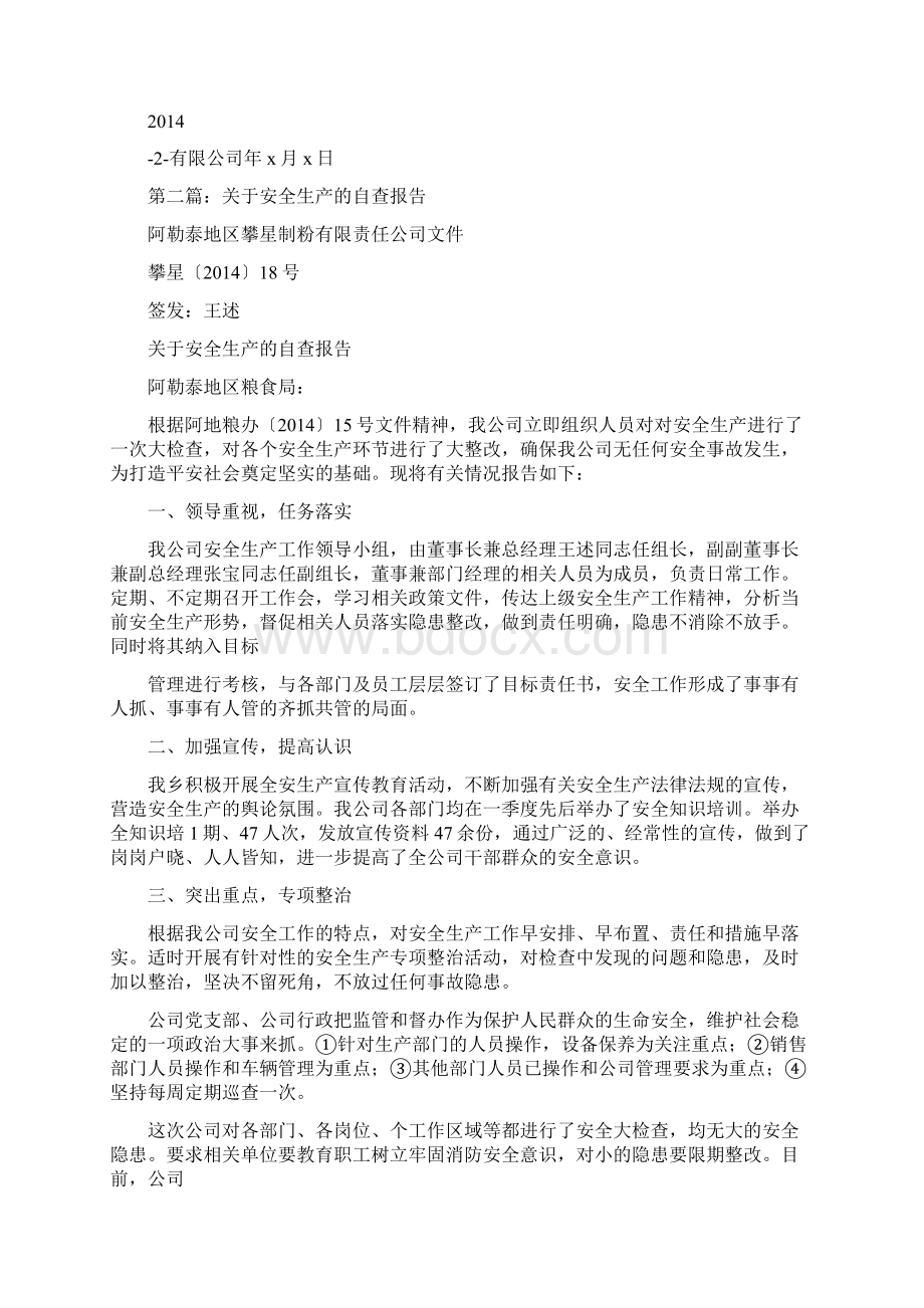 安全生产自查报告Word下载.docx_第2页