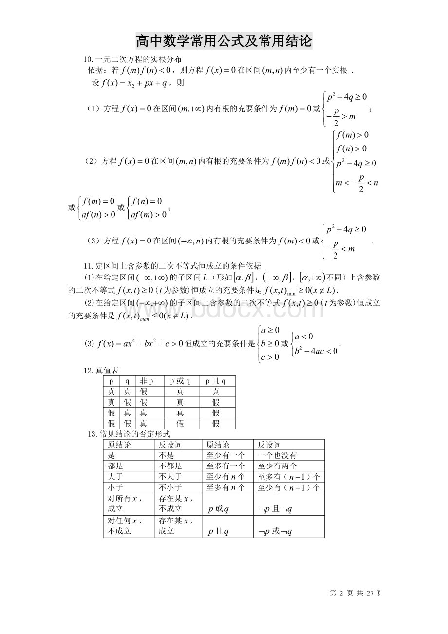 高中数学公式大全(完整版).pdf_第2页