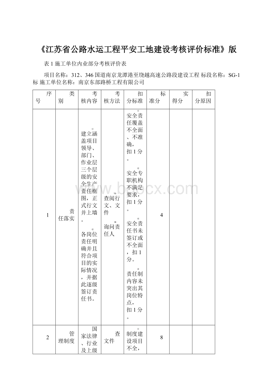 《江苏省公路水运工程平安工地建设考核评价标准》版.docx_第1页