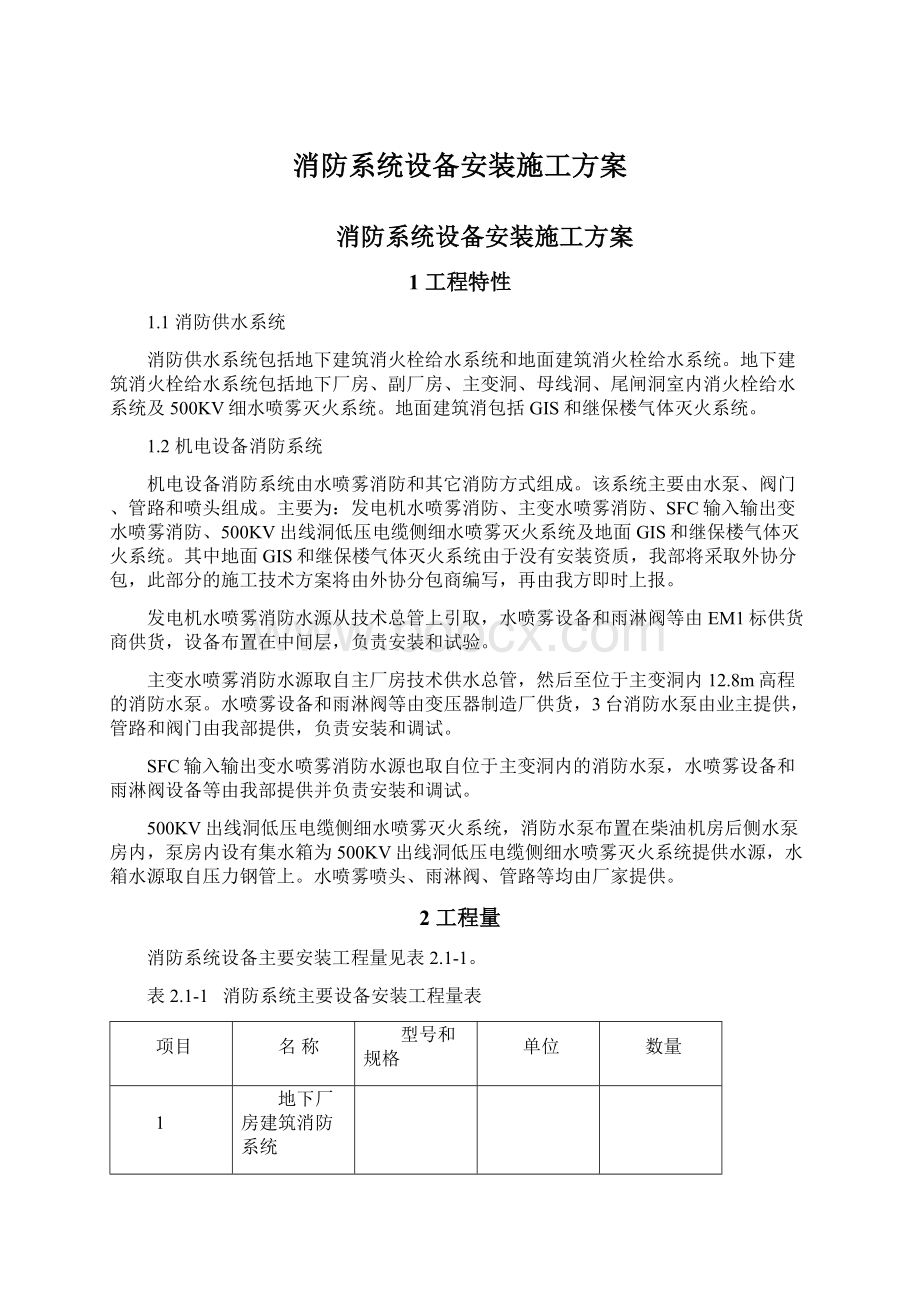 消防系统设备安装施工方案.docx