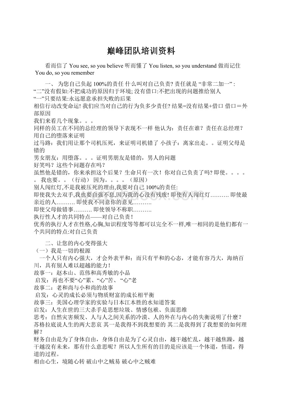 巅峰团队培训资料Word格式.docx