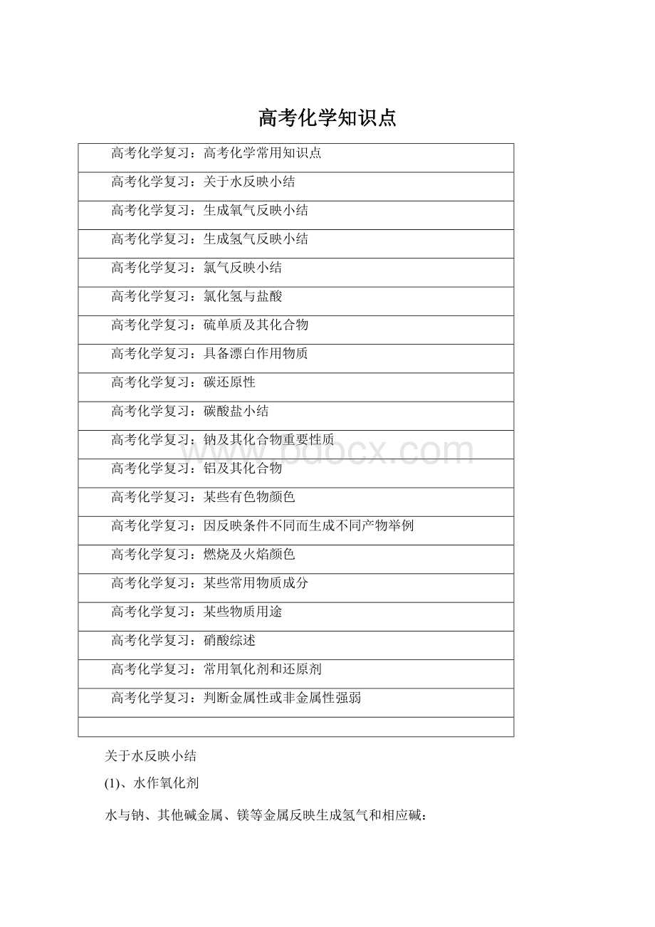 高考化学知识点Word文档下载推荐.docx