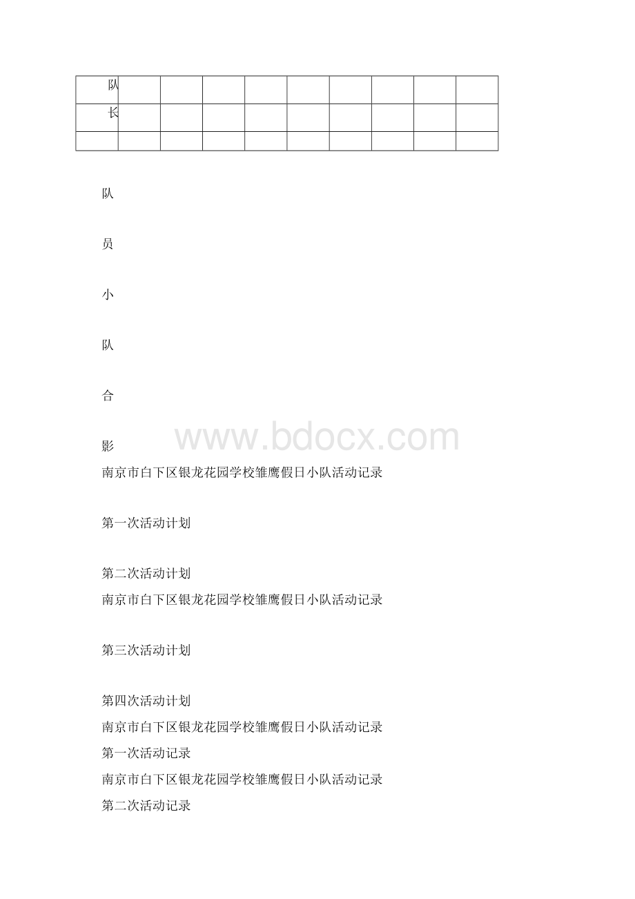 雏鹰假日小队活动记录表格Word文档下载推荐.docx_第2页