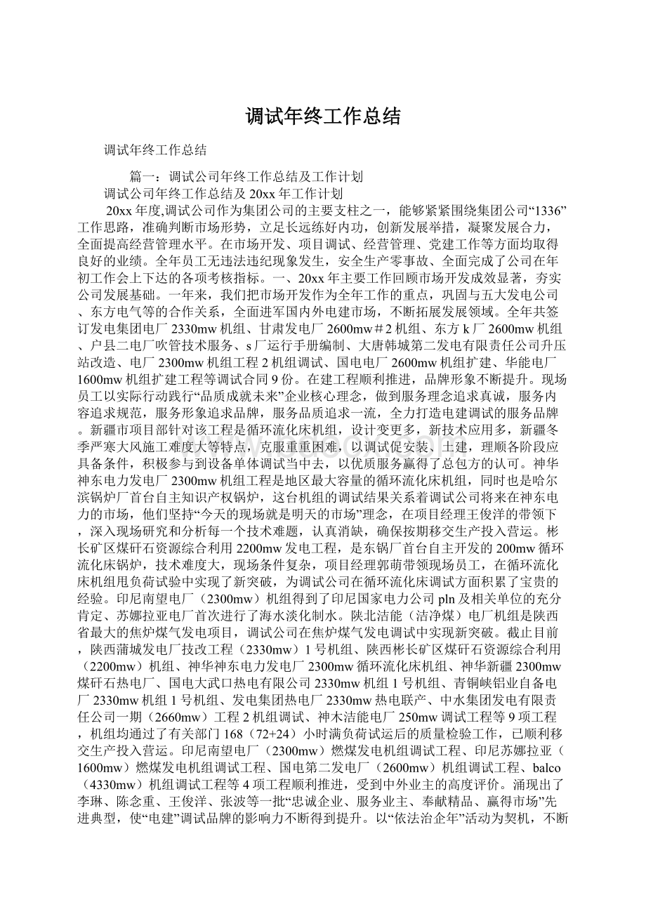 调试年终工作总结文档格式.docx_第1页