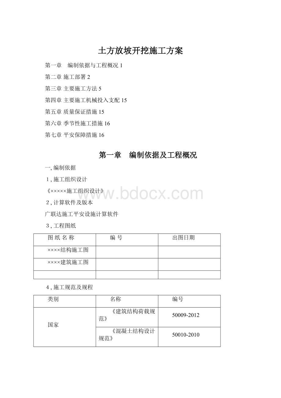 土方放坡开挖施工方案.docx