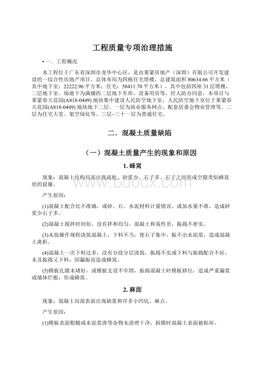 工程质量专项治理措施Word格式文档下载.docx