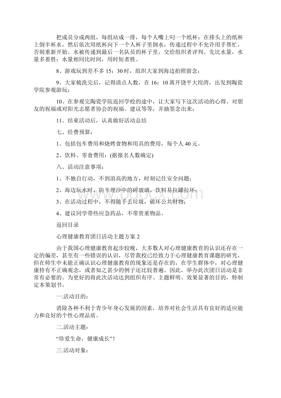 大学生团日活动主题方案五篇合集Word文档格式.docx_第2页