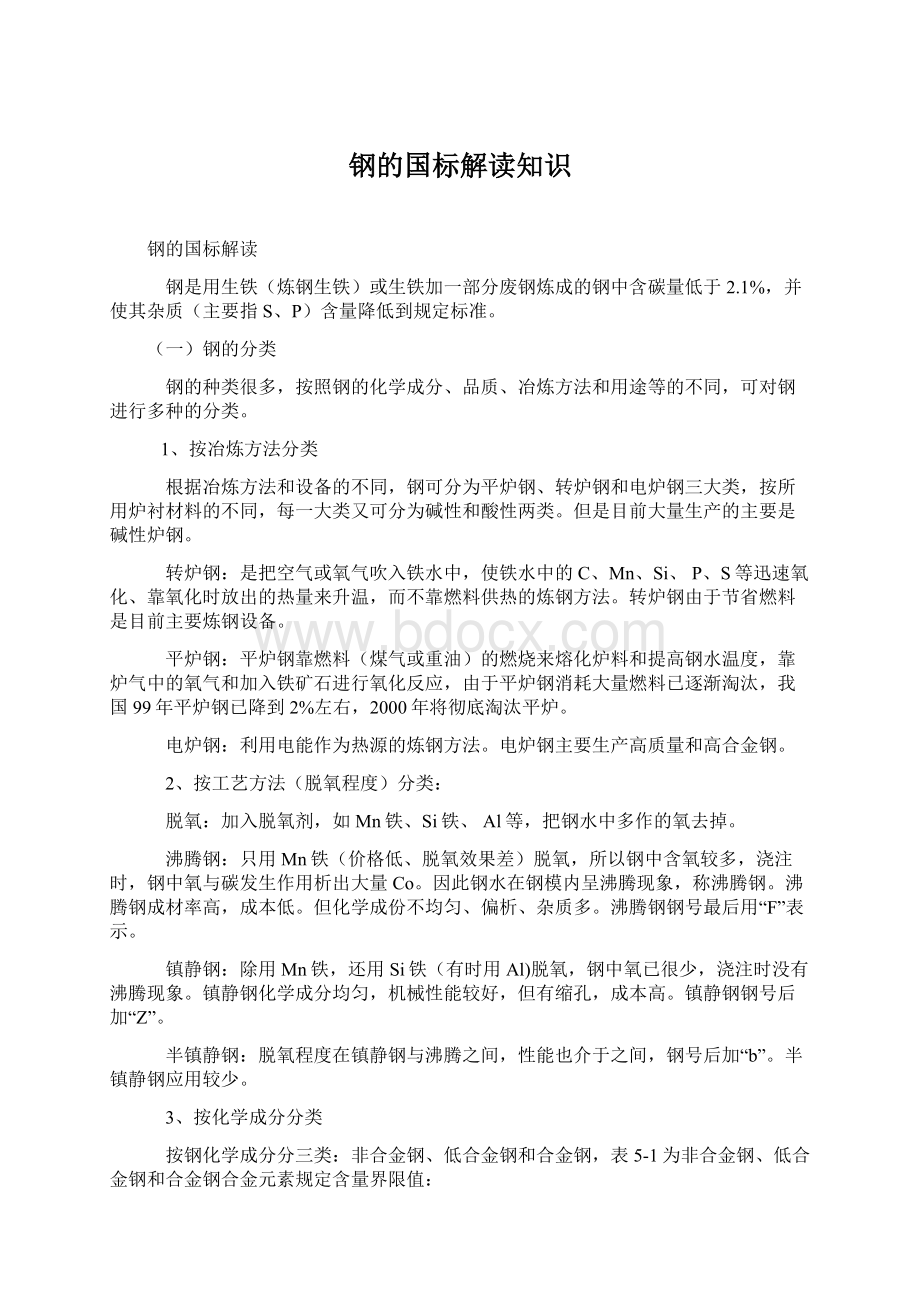 钢的国标解读知识.docx