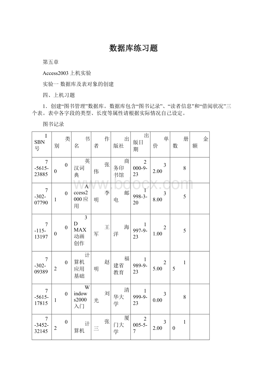 数据库练习题文档格式.docx_第1页