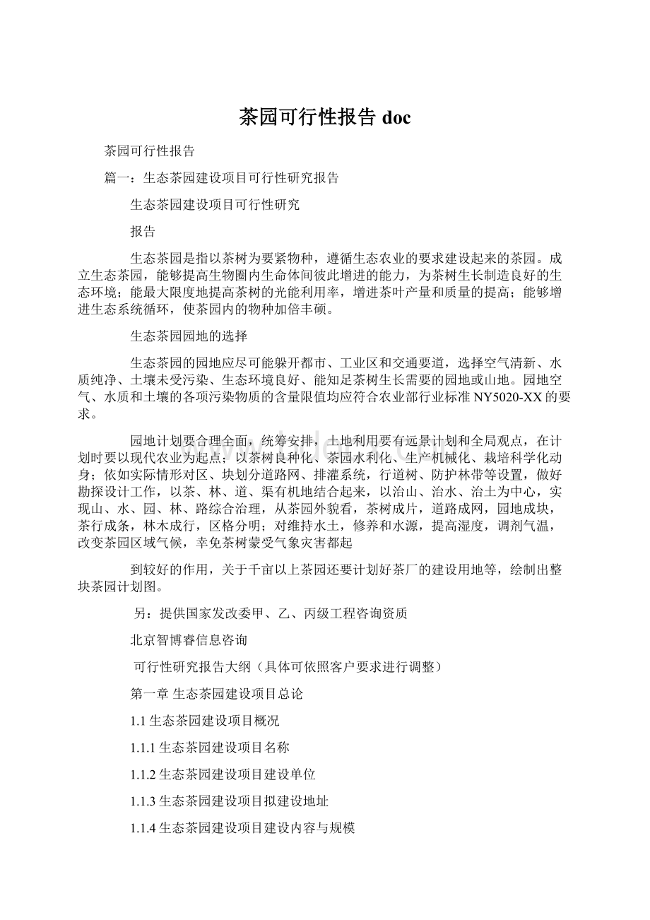 茶园可行性报告doc.docx