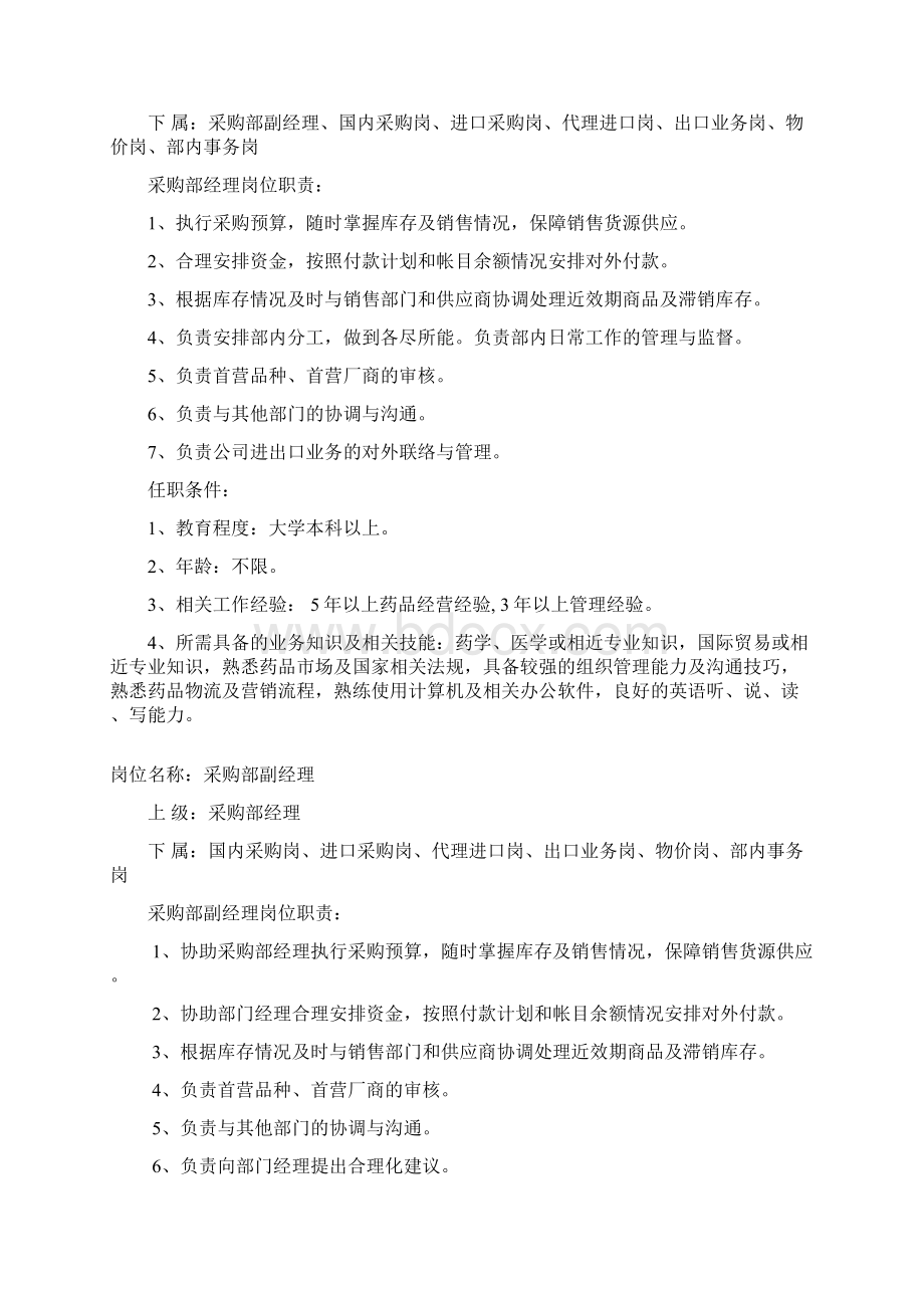 采购岗位职责及任职要求Word文档格式.docx_第2页