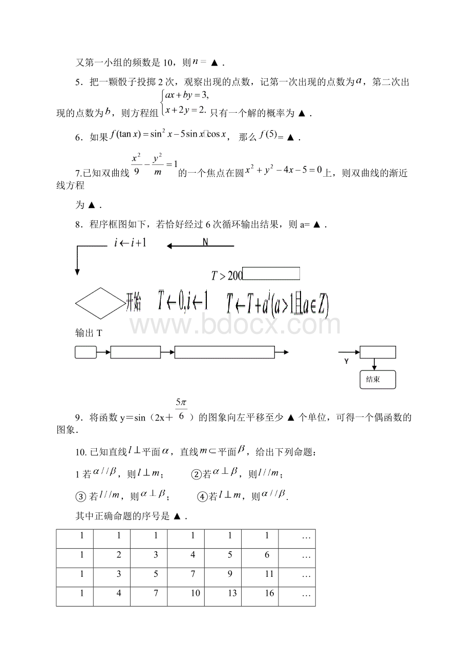 江苏省南通市届高三数学模拟试题文档格式.docx_第2页