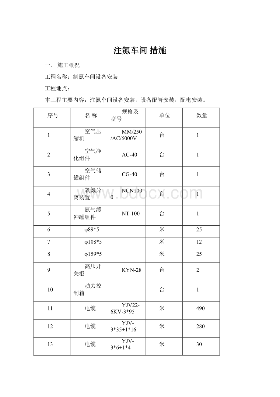 注氮车间 措施.docx_第1页