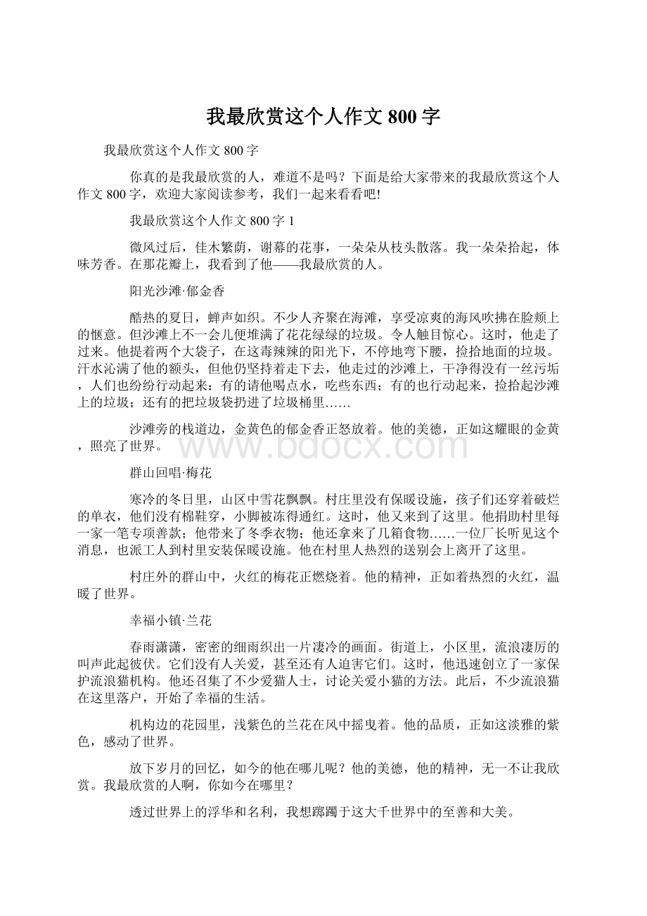 我最欣赏这个人作文800字.docx