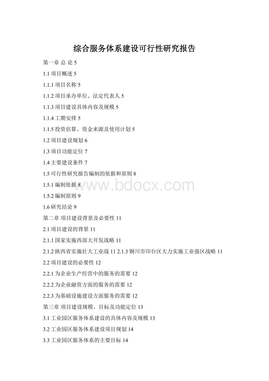 综合服务体系建设可行性研究报告Word格式.docx