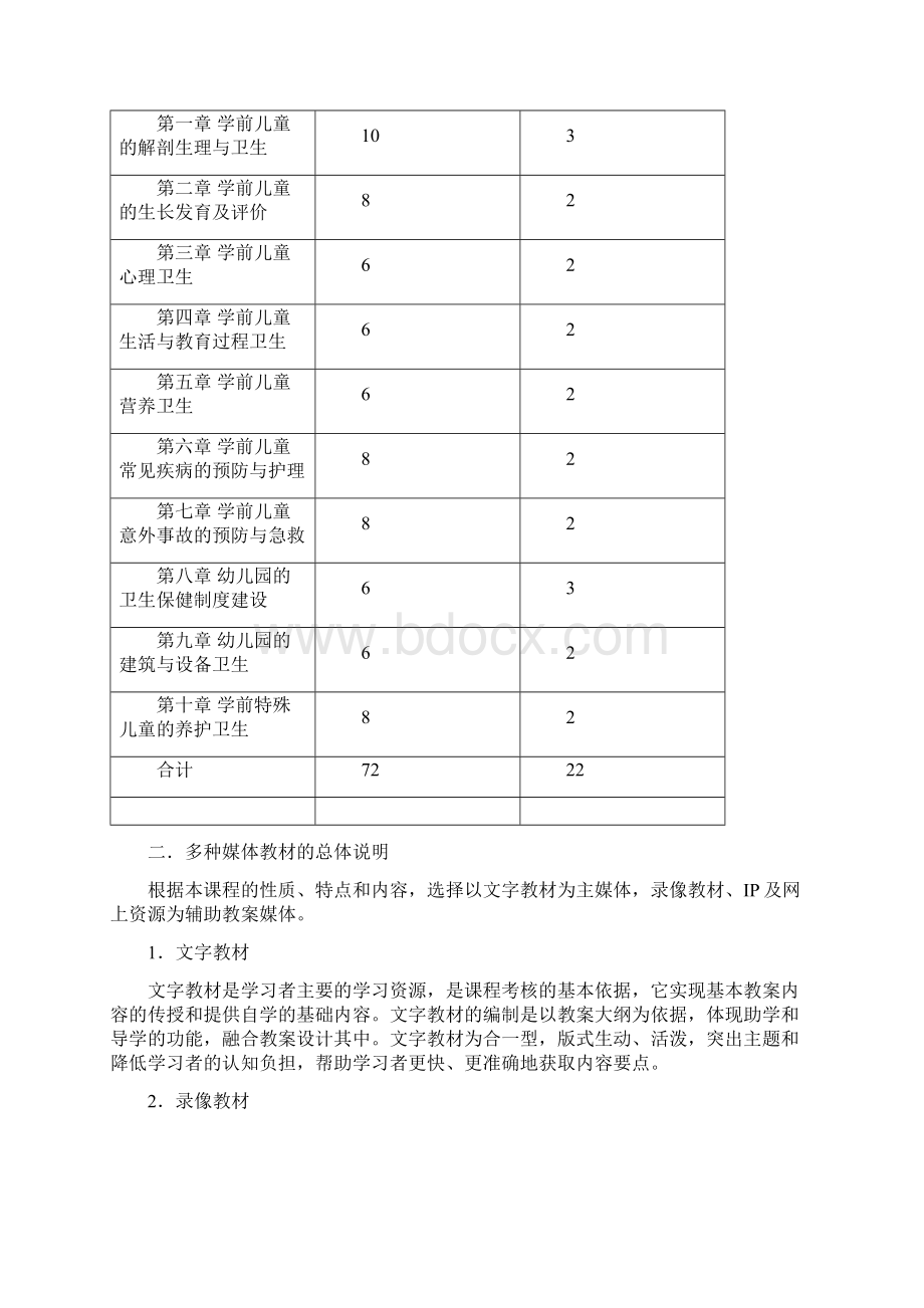 学前儿童卫生保健课程教学大纲Word文档格式.docx_第3页