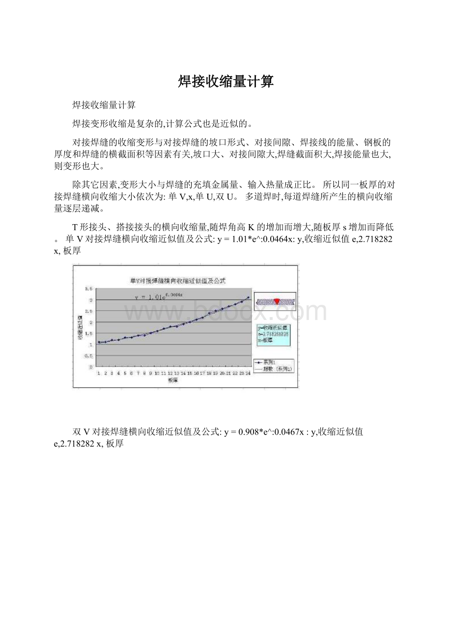 焊接收缩量计算Word文档格式.docx