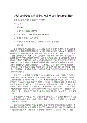 精品案例婺源县会展中心开发项目可行性研究报告.docx