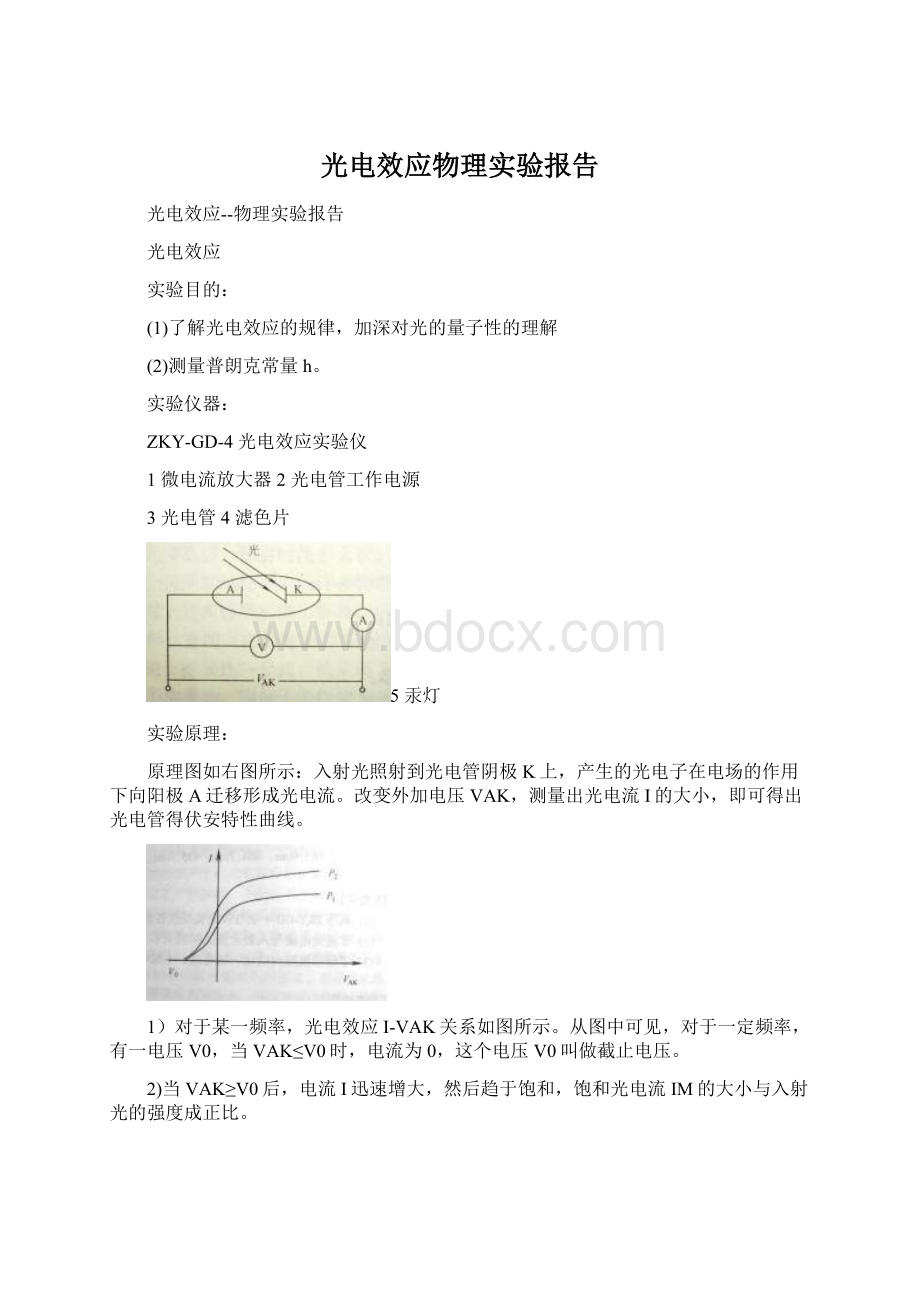 光电效应物理实验报告文档格式.docx