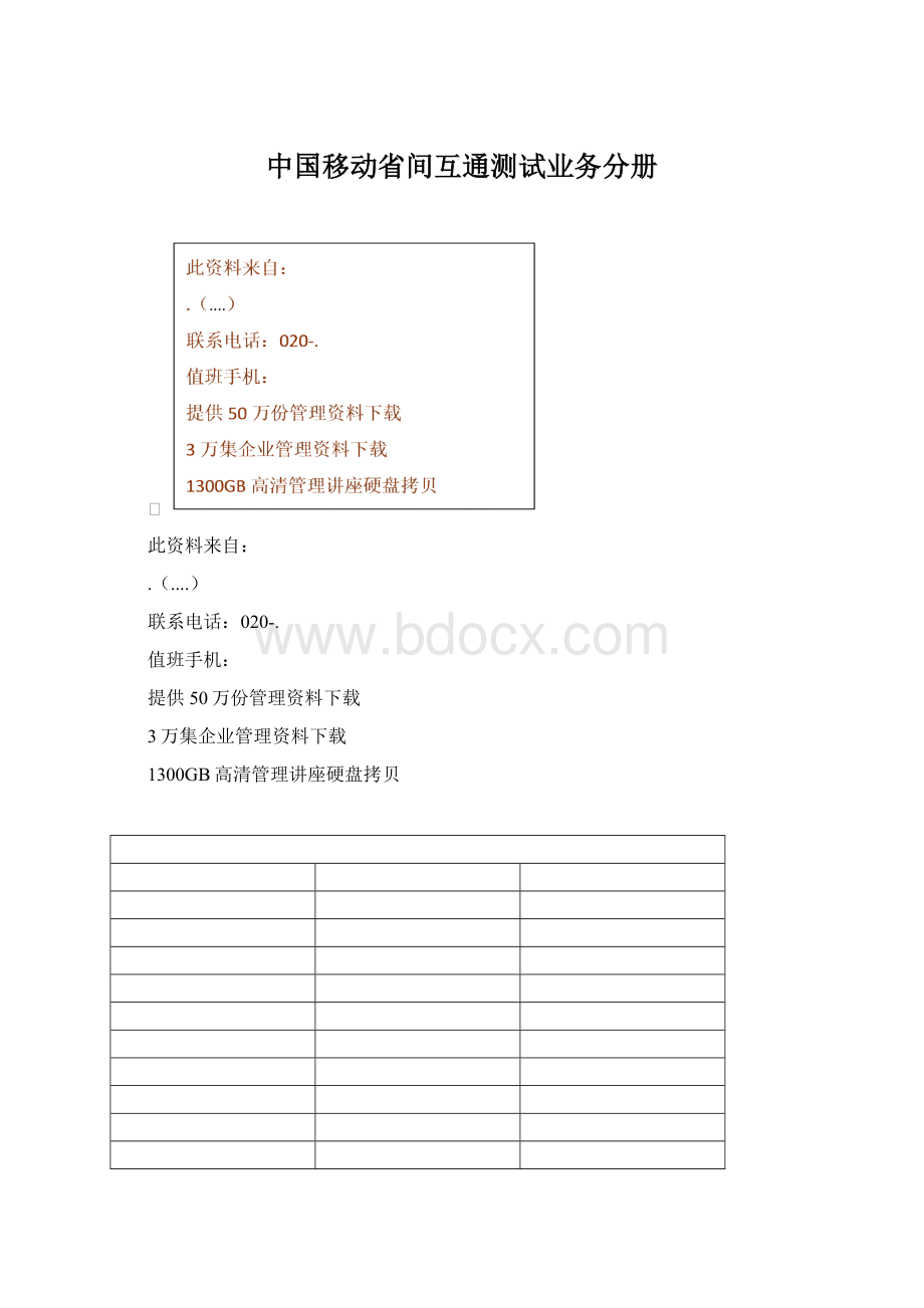 中国移动省间互通测试业务分册.docx_第1页