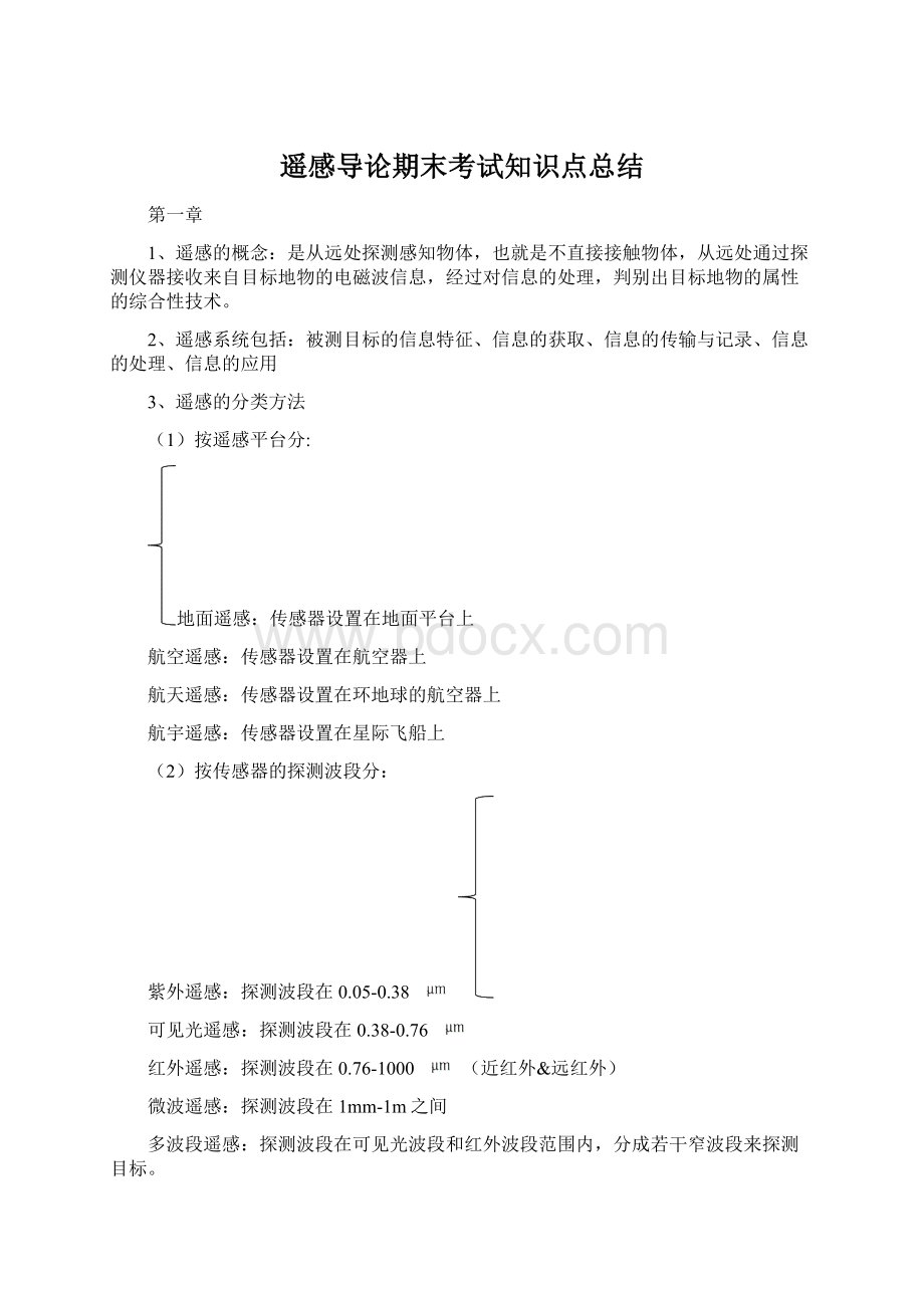 遥感导论期末考试知识点总结Word文档下载推荐.docx_第1页