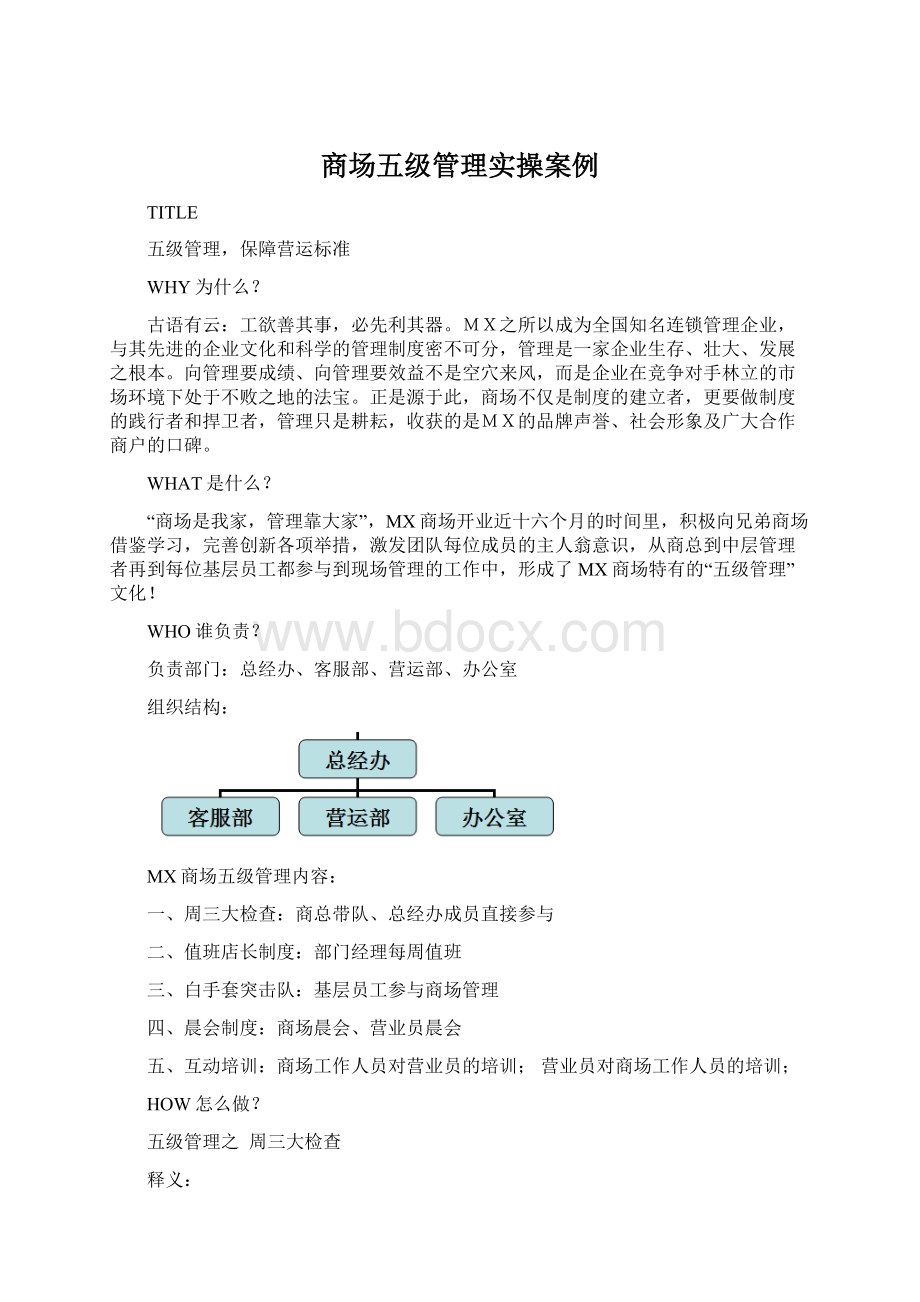 商场五级管理实操案例Word格式.docx