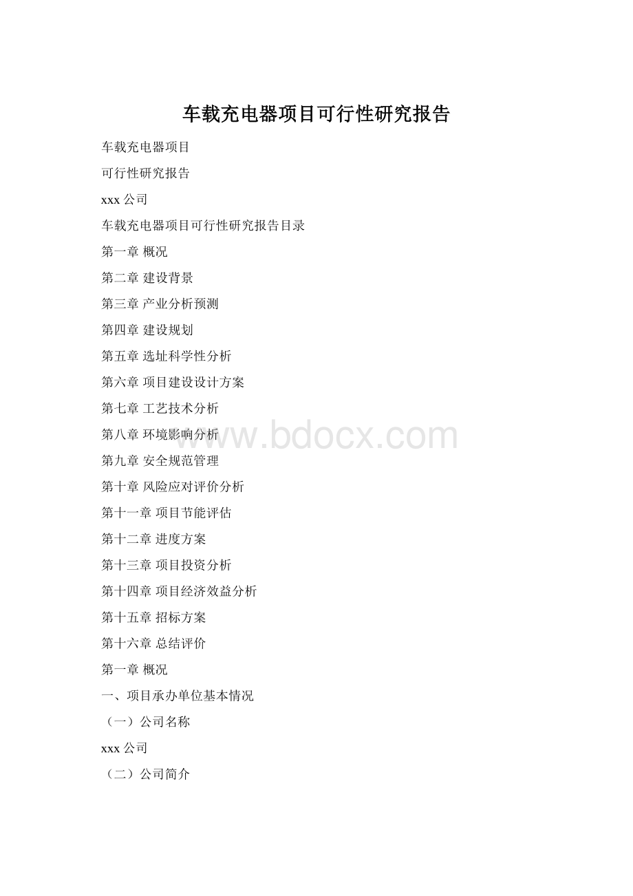 车载充电器项目可行性研究报告Word文档格式.docx_第1页
