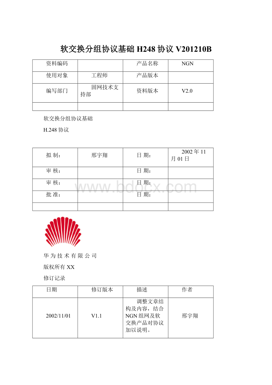 软交换分组协议基础H248协议V201210B.docx