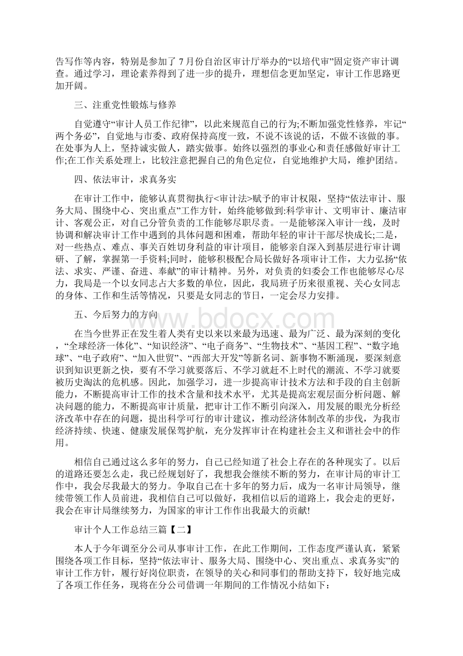 审计个人工作总结三篇与审计个人工作总结模板4篇汇编.docx_第2页