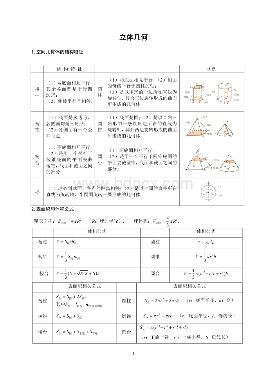 立体几何高三复习讲义(推荐)可直接使用.doc