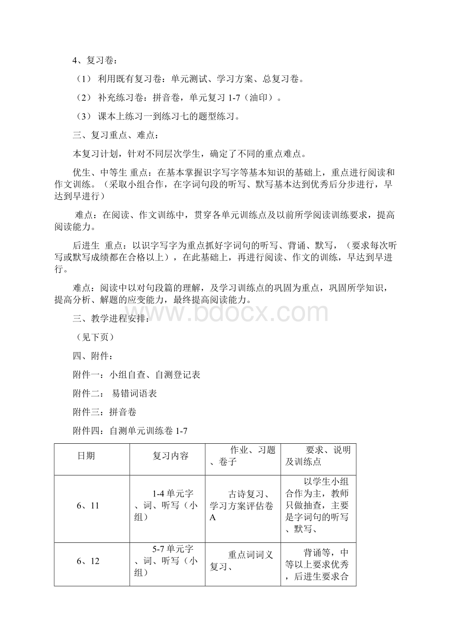 小学语文十册复习计划.docx_第2页