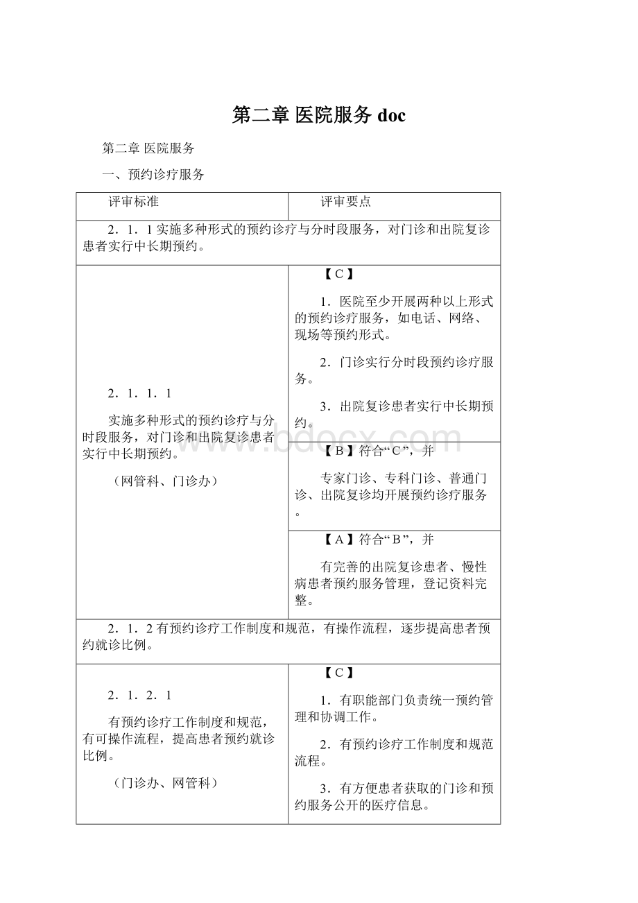 第二章 医院服务doc.docx_第1页