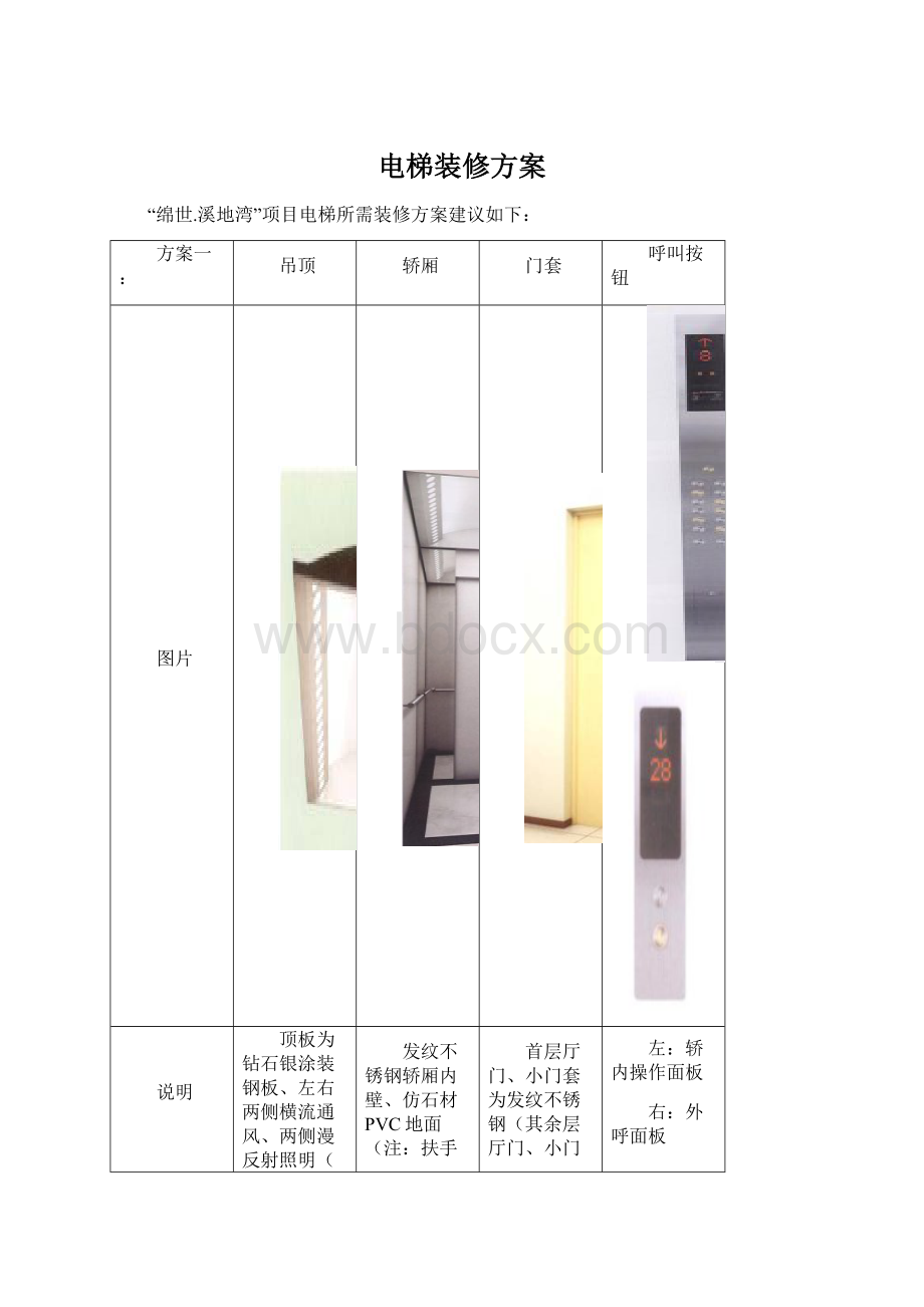 电梯装修方案Word文档格式.docx_第1页