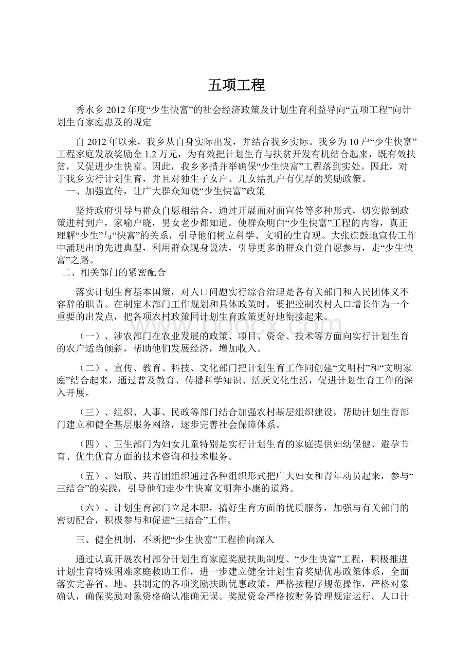 五项工程文档格式.docx