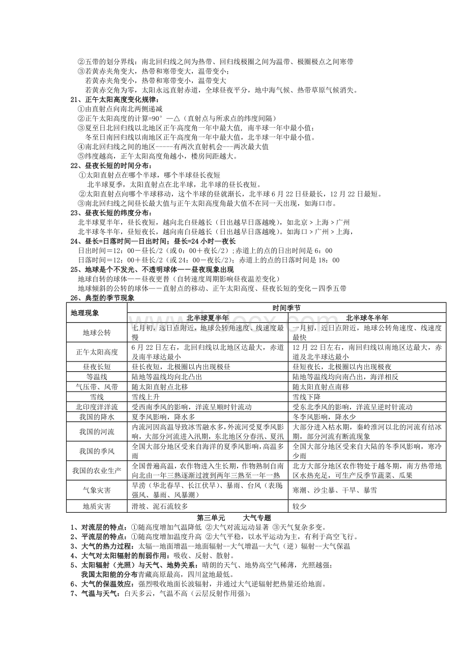 高中地理必修一知识点总结-(1).doc_第2页