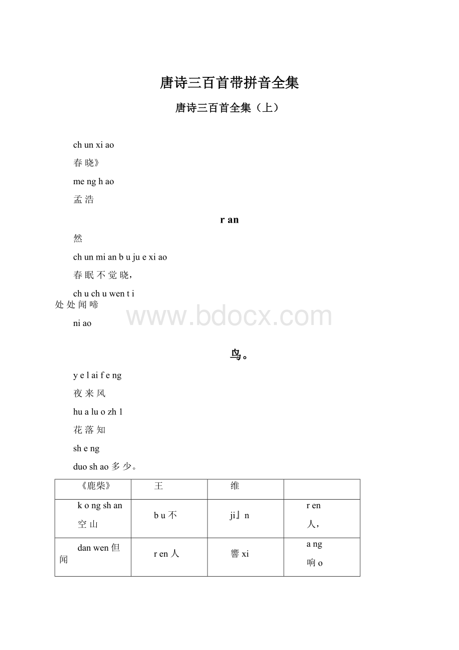 唐诗三百首带拼音全集.docx_第1页