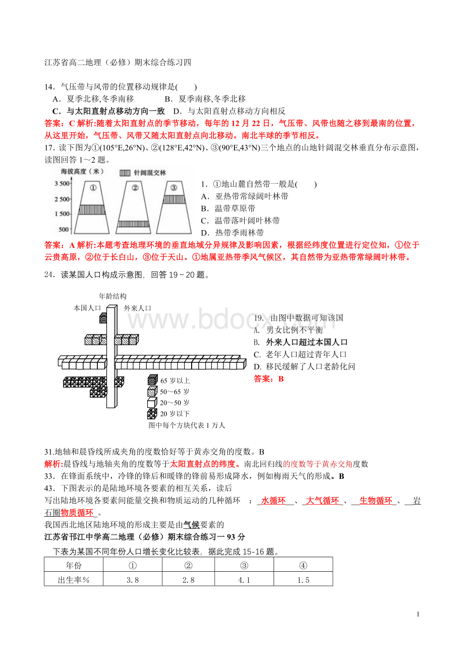 江苏小高考学生地理错题集Word下载.doc_第1页