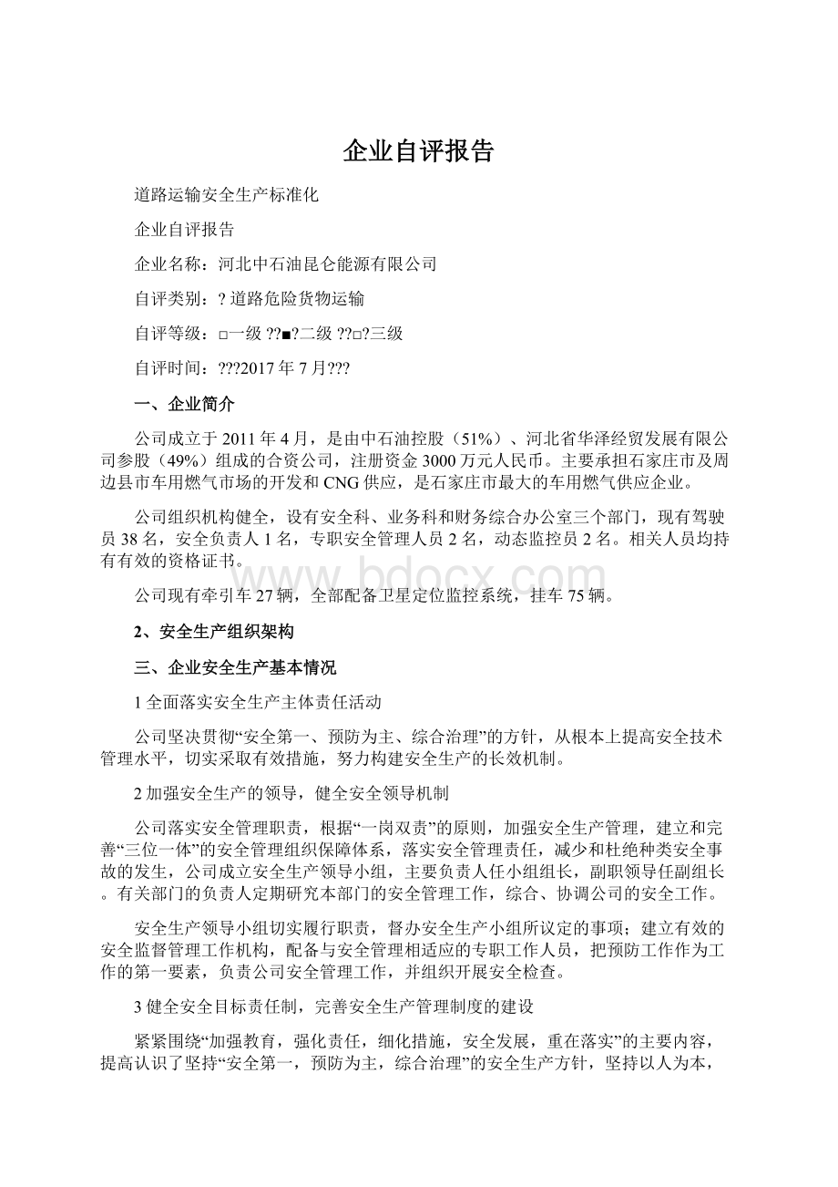 企业自评报告.docx_第1页