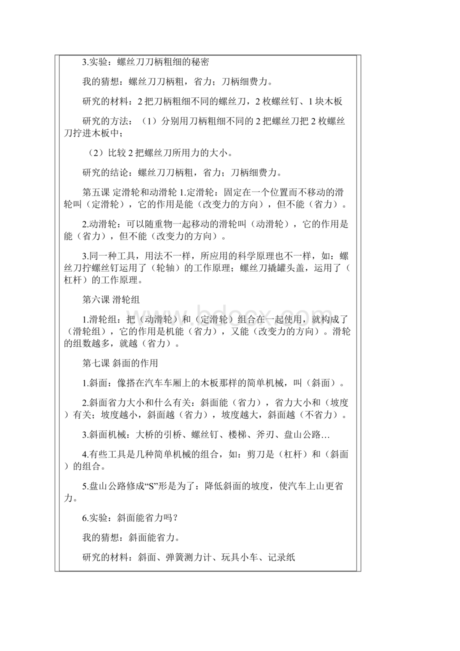 人教版六年级上册科学知识复习要点四单元全Word文档下载推荐.docx_第2页