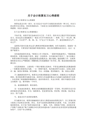 关于会计核算实习心得感想Word文件下载.docx