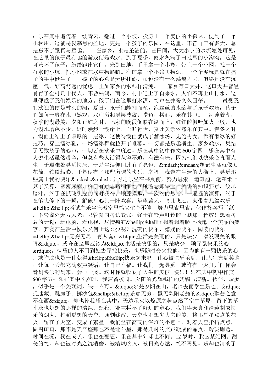 乐在其中初中作文600字Word文件下载.docx_第2页