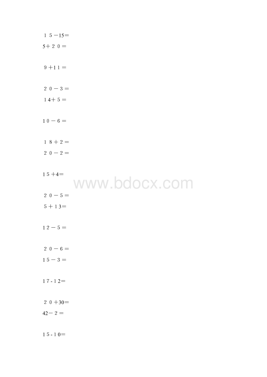 小学一年级数学速算比赛题.docx_第2页