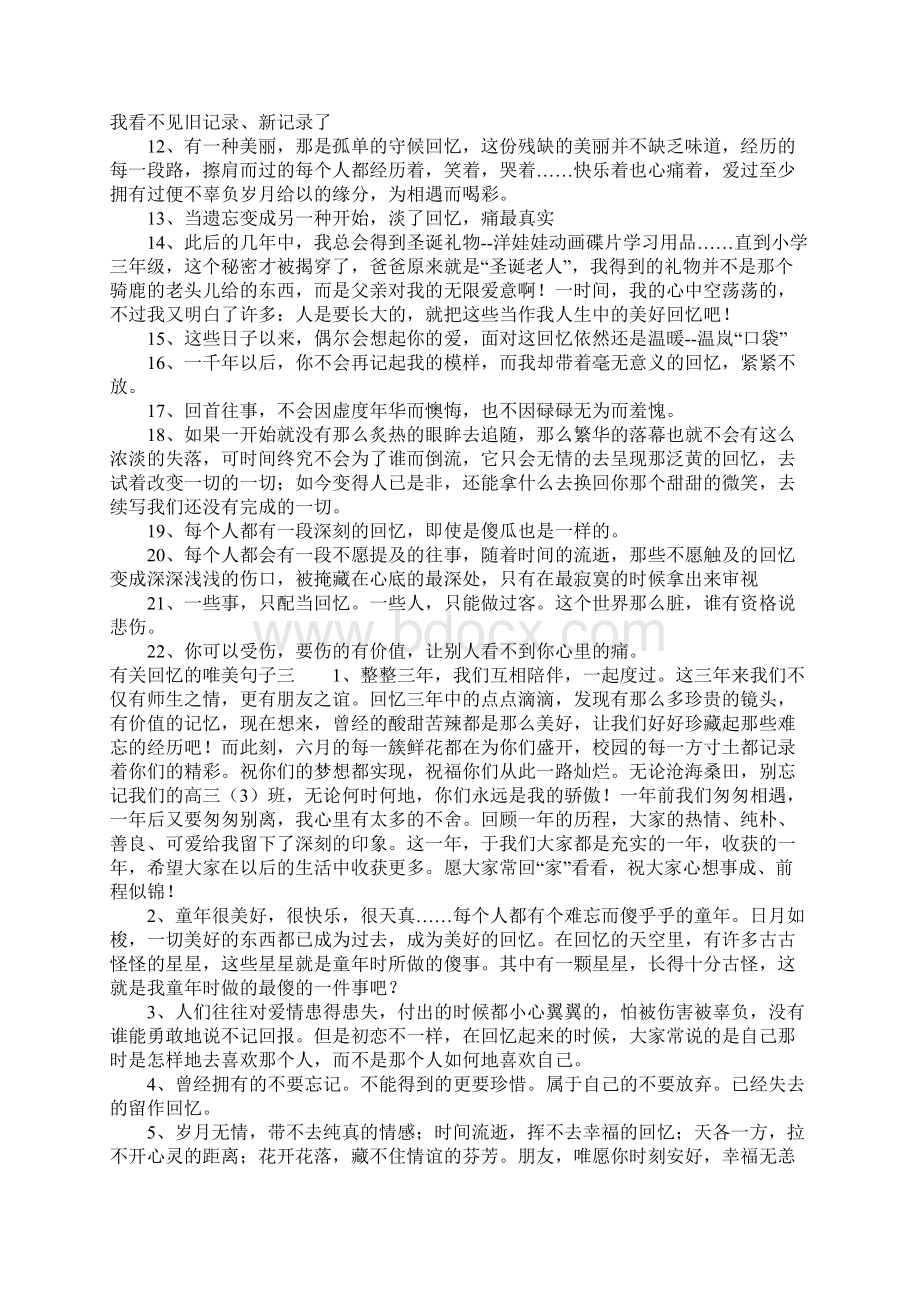 有关回忆的唯美句子淡了回忆痛最真实Word文件下载.docx_第3页