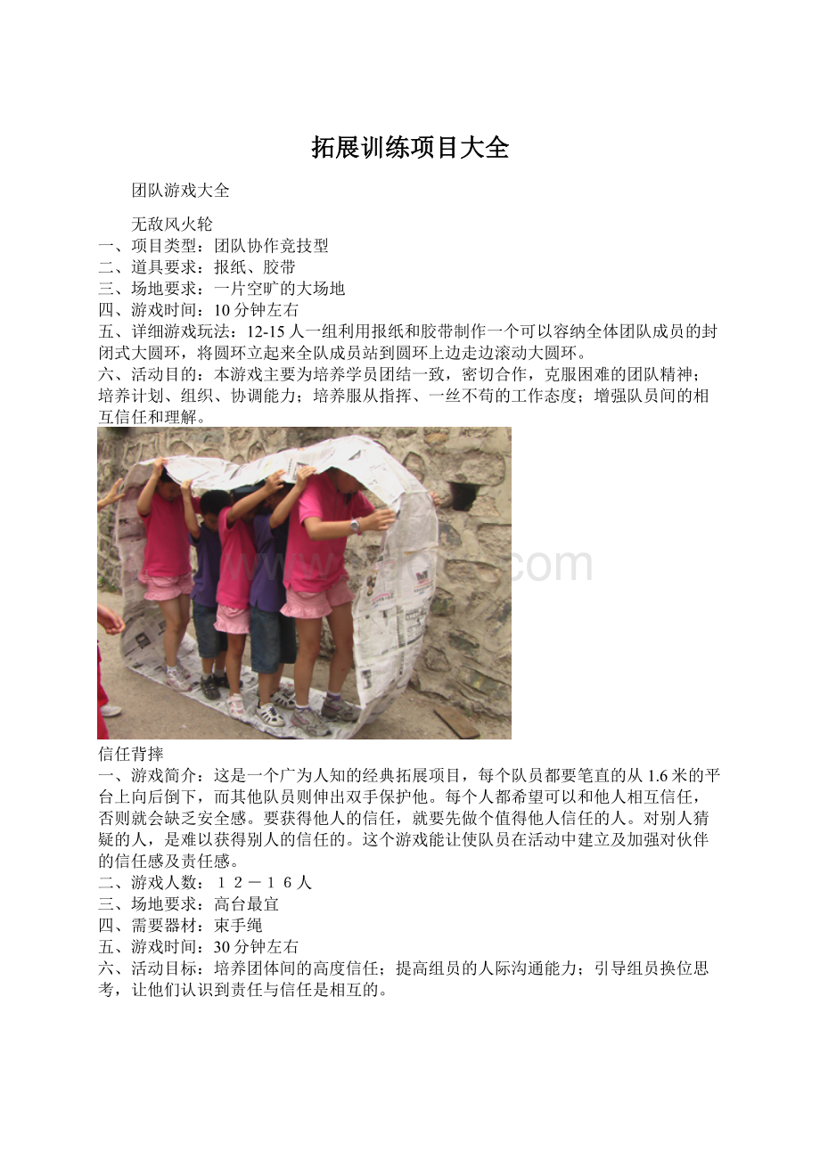 拓展训练项目大全.docx_第1页