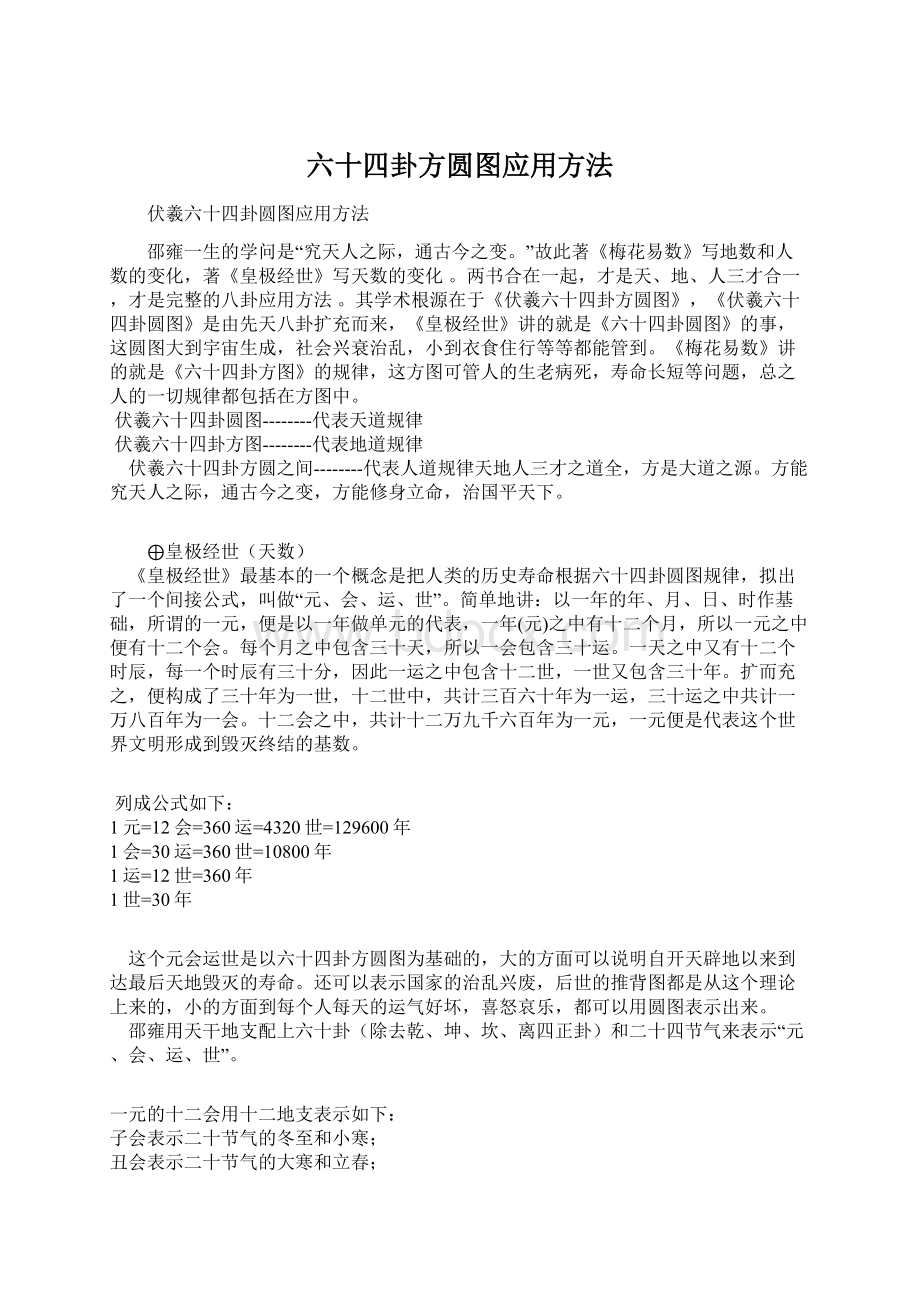 六十四卦方圆图应用方法.docx