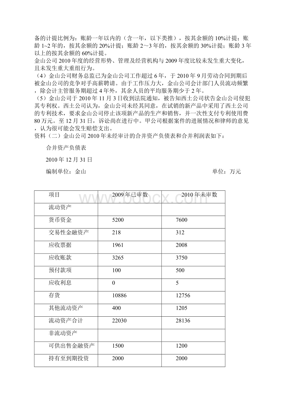 注册会计师考试综合阶段模拟试题及答案.docx_第2页