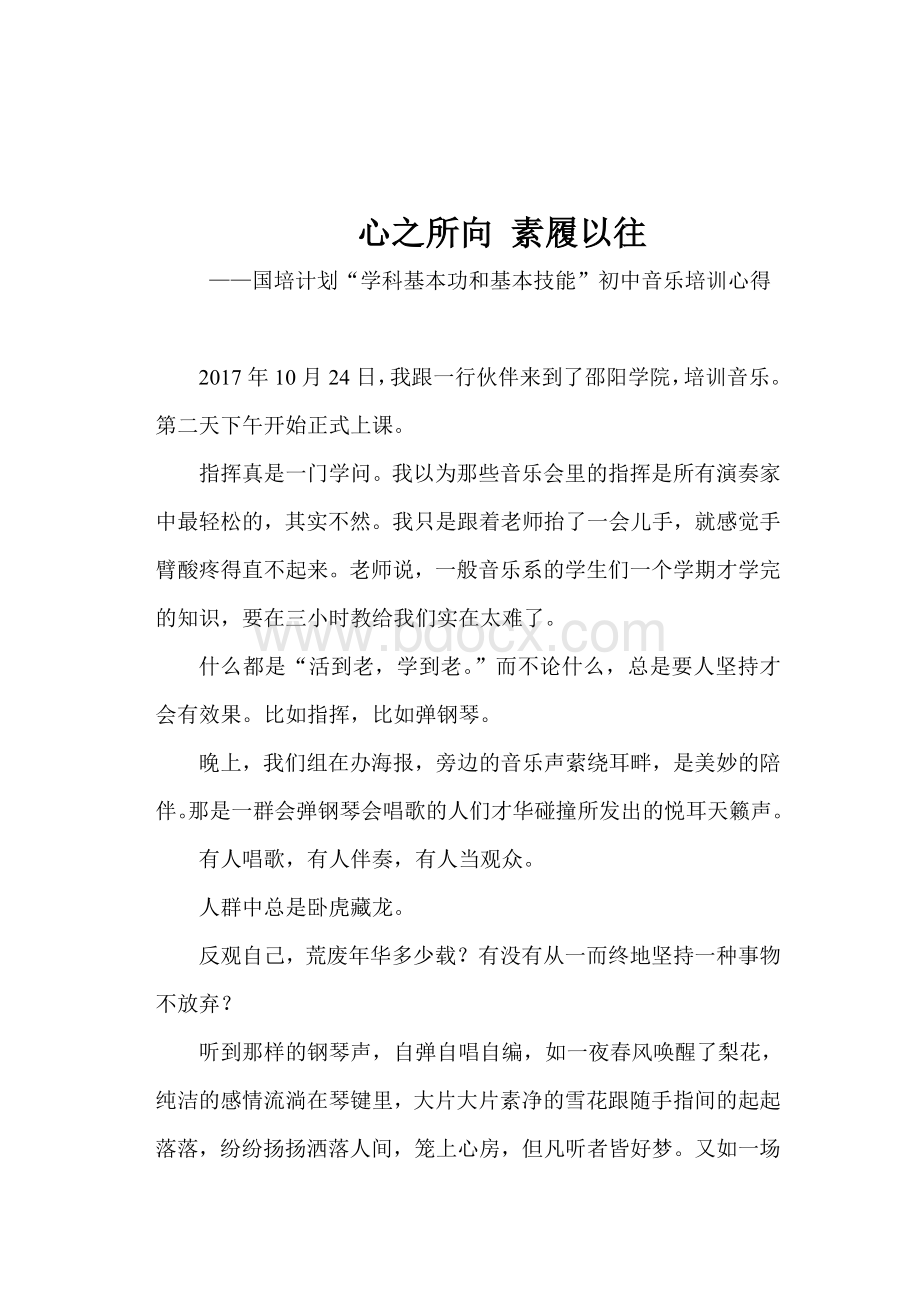 国培计划音乐培训心得文档格式.doc_第1页